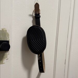 Steve Madden Black Quilted Belt Bag